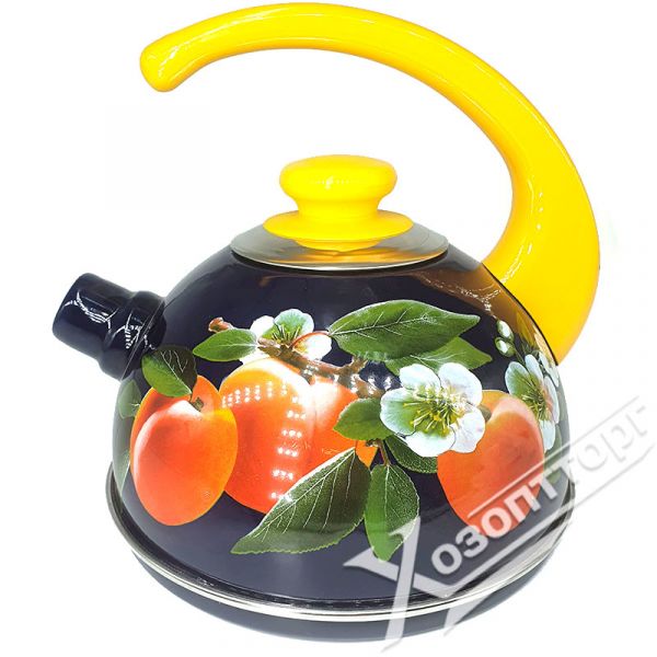 Kettle 2.5L T04/25/05/31/H16 blue/apricot handle (stainless steel decor on yellow)